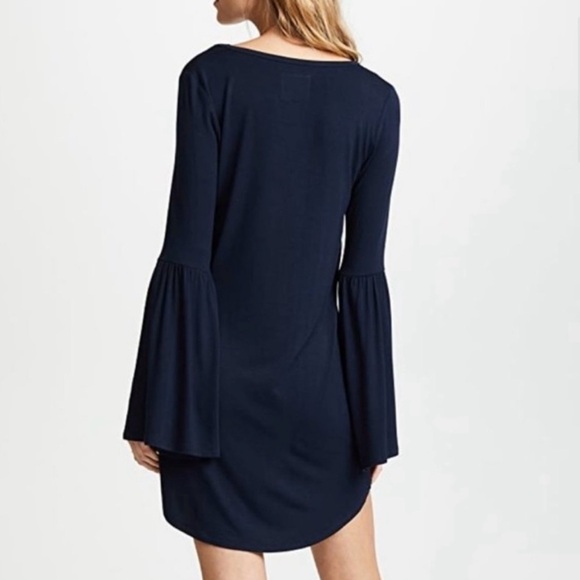 Chaser | Bell Sleeve | Mini Dress | Navy |Size Medium | Knit Jersey | - Picture 2 of 12